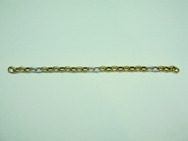 Gold Link Bracelet with Diamonds
